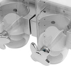 2 Pack 3L/101oz Food Dispenser Wall Mounted Grain Dispenser with 2 Cups Candy Storage Container Double Dry Food Dispensers Wall Mount for Coffee Beans, Nuts, Rice, Millet, Beans (Silver)