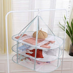 Kakalote 3-Tier Folded Mesh Clothes Hanging Dryer Sweater Drying Rack,Windproof Laundry Drying Rack,Hanging Mesh Dryer for Underwear Lingerie Blouse Herb,Net Clothes Dryers,30.71x24.02x31.50inch