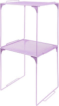 Locker Organizer Shelf Stackable Extra Locker Shelf for School Locker Organizer Storage Cabinet Accessories Suitable for School, Office, and Home use (2, Purple)