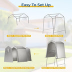 6 x 6 FT Carport, Portable Shed w/220G Heavy Duty Waterproof PE Tarp, Roll-up Zipper Door & Vent, Weather-Resistant Storage Shed for Motorcycle, Bike and Tools, Gray