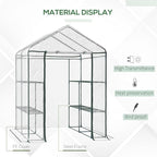 Portable Walk-in Greenhouse with Shelves, Outdoor Plant Protection Cover for Seedlings, Fruits, Flowers, and Vegetables