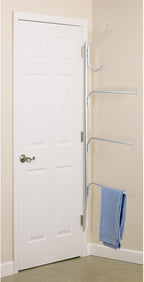 Household Essentials Hinge-It Clutterbuster Steel Valet Family Towel Bar, Silver