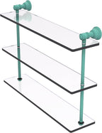 Allied Brass CL-5-22-SFG Carolina Collection 22 Inch Triple Glass Shelf, Sea Foam Green