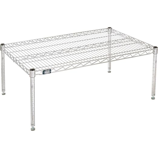 Nexel Commerical Wire Shelf Platform Dunnage Storage Rack, 24" x 36" x 14", Chrome