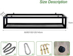 Metal Ceiling Plant Shelf with Ceiling Iron Chain Ceiling Mounted Storage Racks/Shelving for Bars Restaurants Kitchens - Decor Stand/Floating Organizer Shelves(100x25x15cm)