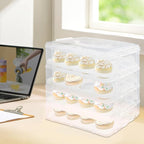 4-Tiers Cupcake Carrier, Cupcake Holder, Cupcake and Brownie Storage Carrier, Stacking Cupcake Storage Container Store up to 48 Cupcakes