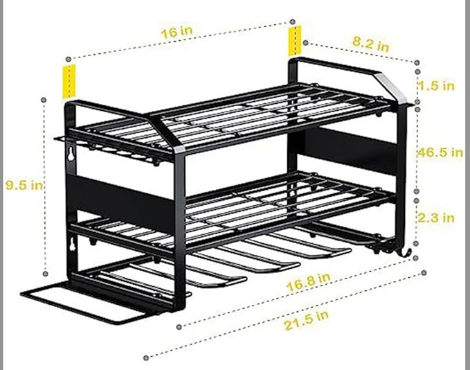 Heavy Duty 3-Tier Tool Cabinet, Freestanding Storage Rack for Garage & Workshop (3-Tier with 4 Slots)