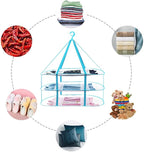 Fashion & Lifestyle Large Size Sweater Hanging Dryer, 3 Tier Folding Drying Rack, Lay Flat to Dry Mesh Clothes Hanger for Delicates and Swimsuit
