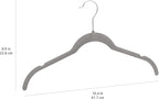 Amazon Basics Non-Slip Shirt Clothes Hangers Velvet, Space-Saving Slim, Sturdy, Pack of 100, Gray/Silver