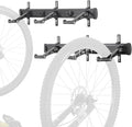 CyclingDeal Bike Wall Mount Rack - Adjustable Indoor Outdoor Storage Vertical Cycling Hook Hanger Organiser - Safe & Secure for Storing MTB Road Bicycles in Garage or Home - Upgraded 6 Bikes