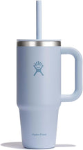 Hydro Flask Travel Tumbler with Handle, Lid and Straw - Insulated Stainless Steel in 24 Oz Surf