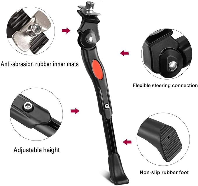 Bike Kickstand Aluminum Adjustable Bicycle Cycling Center Bracket Stand for Bike 24" 26" 27.5" 29"