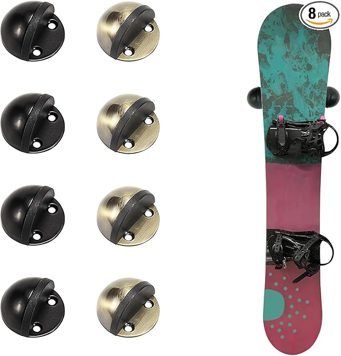 8pcs Snowboard Wall Mount, Ski Rack for Wall Display Skis, Vertical Ski Storage Holder for Garage, Winter Gear Organizer Indoor