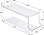 Sorbus Soda Can Organizer for Refrigerator - Stackable Holder Dispenser With Lid for Fridge, Pantry, Freezer - Holds 9 Cans Each, BPA-Free, Clear Design, Drink Organizer (2-Pack)