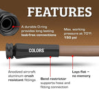 Flexzilla Colors Garden Hose 5/8 in. x 50 ft., Lightweight All-Weather Water Hose, Durable and Flexible, Leak-Free Connections, Brown Mulch