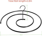 2Pack Spiral Sheet Hanger Steel Clothes Drying Rack Space Saving Sleek Metal Solid Thick Hangers for Bedspreads Mattresses Sofa Covers Capes Quilt Laundry Black