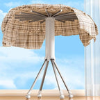 Clothes Drying Rack Foldable Outdoor Indoor,Drying Rack Clothing Collapsible,Folding Drying Dack Clothing,2 Tier Aluminum Foldable Laundry Drying Rack,24 Hooks 16 Hanging Bars