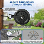 Outdoor Clothesline Kit, 150ft Green PVC Coated Galvanized Clothes Line Pulley Kit with 6.3" Clothesline Pulley, M8 Metal Hooks, 3Pcs Separator, Outdoor Clothes Line Heavy Duty