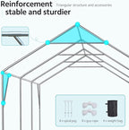 ADVANCE OUTDOOR 12x20 ft Canopy Garage Heavy Duty Carport Car Boat Shelter Party Tent, Adjustable Peak Height from 9.5ft to 11ft, White