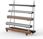 Heavy Duty Horizontal Storage Rack with 3 Inch Wheels 2 Fixed & 2 Swivel, Mobile Material Handling Conduit Pipe Rack Holds up to 2000lbs, 4.2ft x 2.1ft x 5.2ft