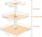 YAGELI Perfume Organizer for Women - Large 3-Tier Clear Acrylic Cosmetic Storage for Bathroom, Vanity & Dresser | Makeup Jewelry Display Stand | Non-Slip Base, Sturdy & Scratch-Resistant