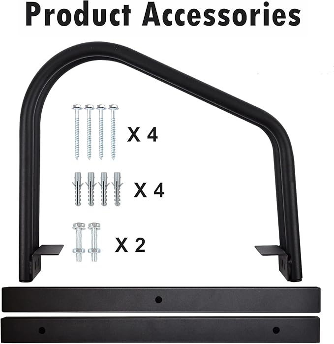 WALMANN Bike Floor Stand, Steel Bike Parking Rack for 1 Bike, 22-28" Wheels, Max. Tire Width 2.1", Black