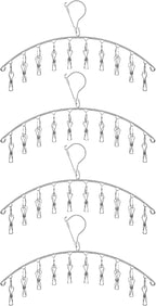 Toplife Clothes Hanger with 10 Clips, Stainless Steel, Windproof, for Drying Socks, Bras, Underwears, Baby Clothes, Hats, Scarfs, Towels, Pants and Gloves, Set of 4 (Outdoors)