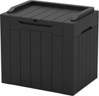Patiowell 30 Gallon Resin Deck Box, Outdoor Storage Box for Patio Furniture, Deliveries, Pool Supplies,Waterproof and Lockable, Black
