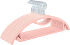 MIZGI Premium Velvet Hangers 50-Pack,No Shoulder Bump Hangers W/Tie Bar Ultra Thin Space Saving Non Slip Hanger Heavy Duty Felt Rounded Clothes Hanger for Sweaters,Coat,Jackets,Pants,Shirts