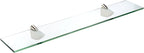 Spancraft Glass O-12x24-Brushed Steel Oriole Glass Shelf, Brushed Steel, 12" x 24"