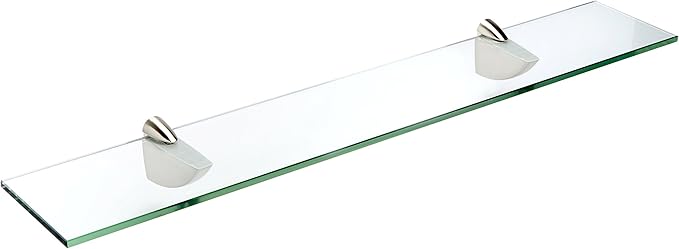 Spancraft Glass O-8x42-Brushed Steel Oriole Glass Shelf, Brushed Steel, 8" x 42"