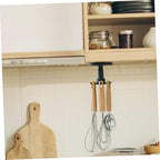 Healifty 3pcs Rotating Kitchen Hooks Utensil Hanger Set for Hanging Cooking Tools Under Cabinet Black Utility Organizer Storage