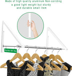Laundry Room Drying Rack Wall Mounted Clothes Hanger Folding Wall Coat Racks Aluminum Home Storage Organiser Space Savers White 2 Rakcs with Rod