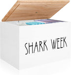 Tampon Holder for Bathroom,Feminine Product Organizer with Lid,Shark Week Tampon Storage Pad and Lady Stuff Box Tampon Organizer for Bathroom (White)