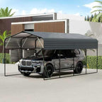 Heavy-Duty Outdoor Garden Shed with Aluminum Alloy Frame, Hinged Door, and Stable Foundation for Secure Storage (New 11x19 FT Carport)