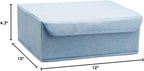 ALYER Collapsible Drawer Organizer,Underwear Drawer Divider for Socks Panties Bras Ties Clothing,Sturdy Closet Storage Divider with Lid(Blue)
