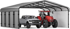 Metal Carport,20x20 Car Port Heavy Duty Metal for Snow,Car Tent Garage with Galvanized Metal Roof,Outdoor Two Car Carports All Weather
