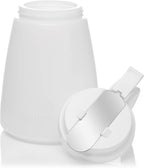 [1 PACK] EcoQuality 48oz Plastic Syrup Dispenser with Plastic Lid and Stainless Steel Slide Cover - Syrup, Sugar, Honey Dispenser - Perfect for Diners, Restaurants, Home, Office, Disposable (48 Ounce)