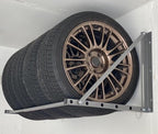 MaxxHaul Adjustable Wall Mount Folding Tire Rack – 32 to 48 Inch Width – 300 lb Capacity – Heavy Duty Steel Garage Tire Storage Holds 4 Tires – 70489