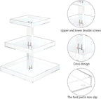 YAGELI Perfume Organizer for Women - Large 3-Tier Clear Acrylic Cosmetic Storage for Bathroom, Vanity & Dresser | Makeup Jewelry Display Stand | Non-Slip Base, Sturdy & Scratch-Resistant