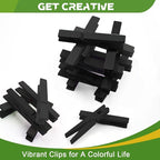 100 Pack Wooden Clothespins for Crafts, Colored Clothes Pins for Hanging Pictures Clothing Classroom, 2.9 Inch, Black