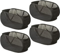 4 Piece Popup Mesh Laundry Basket Durable Handles Collapsible Laundry Baskets Folding Clothes Pastic Hamper for Laundry Room College Dorm (Black)