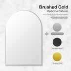Recessed Medicine Cabinet with Mirror,Arched Medicine Cabinet for Bathroom,in Wall Bathroom Mirror with Storage,Brushed Nickel Mirrored Medicine Cabinets Wall Mounted,20x30