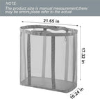 Mesh Bag with Handles, Collapsible Laundry Basket, Foldable Laundry Bag, Breathable Folding Beach Bag,Space-saving Travel Tote Bags (2, Grey)