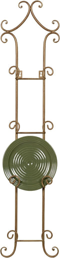 Touch of Class Regalla Petite Plate Rack - Vertical Plate Display - Hanging Plate Rack - For 6-8" dia. Plates - Satin Gold Finish - Four-plate is 38 inches - Hardware Included