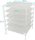 6 Layer Sweater Drying Rack Mesh Foldable,Stackable,White