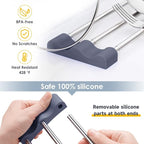 Tomorotec Adjustable Over-The-Sink Kitchen Rack for Dishcloths, Sponges, Bottles and Brushes - Heat-Resistant Stainless Steel with Slim, Expandable Design and Multifunctional Silicone Holder