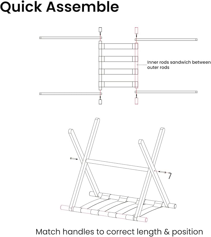 Sumerflos Acrylic Luggage Rack for Guest Room - Foldable Suitcase Stand with Leather Straps for Bedroom Living Room Hotel Heavy-Duty, Holds up to 50-100 lb lightweight Space Saving (Brown & Handle - 2 Pcs)