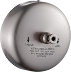 JOOM Retractable Clothesline Stainless Steel Heavy Duty 9Feet(MAX) for Hanging Drying in Bathroom Laundry Hotels, Chrome Finish,Round Style (Brushed Nickel)
