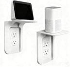 Outlet Shelf, Bathroom Wall Holder with Built-in Cable Management, Wall Organizer for Smart Home Decor Space Saving Electric Toothbrush Use as Echo Holder (2 Pack)